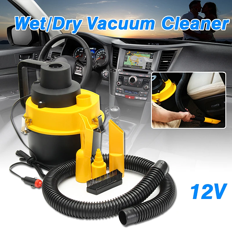 

12V 75W Portable Wet/Dry Mini Vac Vacuum High Power Cleaner Kit Inflator Turbo HandHeld Dust Collector Aspirator for Car Shop