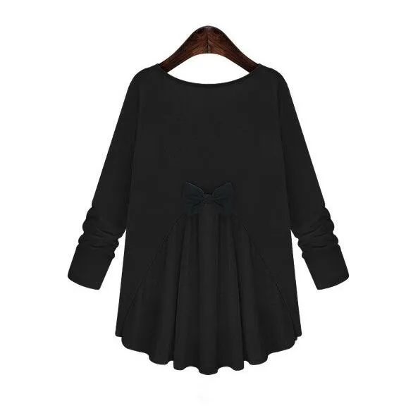 

L-5XL Plus Size Shirts Maternity Blouse Long-sleeved Bow Tops Pregnancy Clothes For Pregnant Women Clothing Spring Autum
