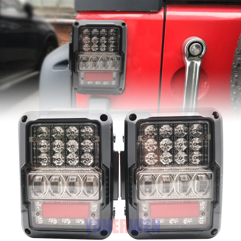 

US/EU LED Brake Tail Lights Rear Signal Reverse Lamps Clear Lens For Jeep Wrangler vehicles Tail Lights Assembly.