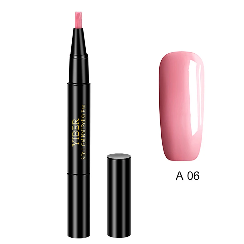 New 20 Colors One Step Nail Painting Varnish Pen 3 In 1 Polish UV Nail Art Beauty Poupular fast drying Gel Lacquer Easy To Use - Цвет: 6