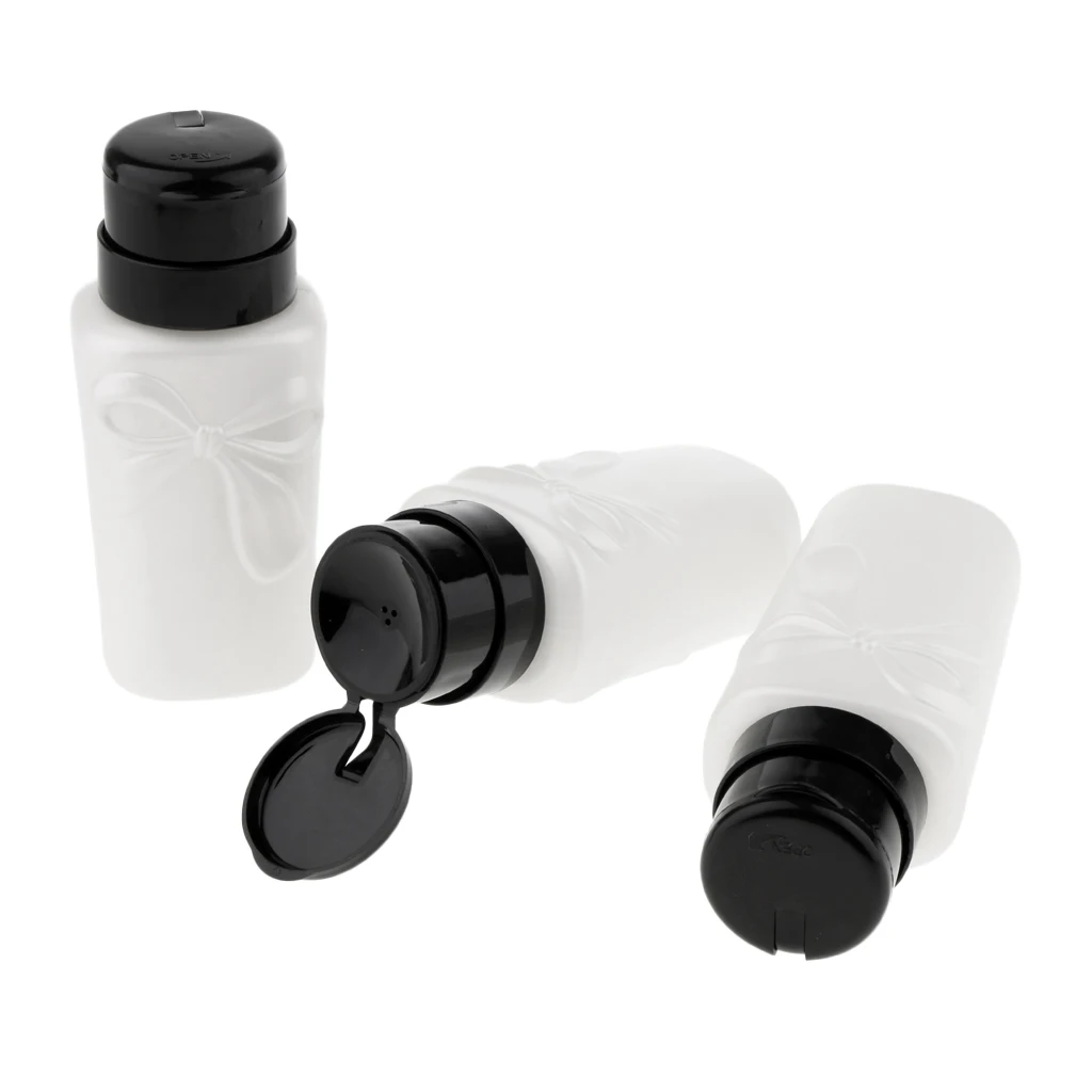 3 Pieces 230ml Nail Polish Remover Pump Dispensers Empty Plastic Bottle Cosmetic Empty Liquid Bottle Container
