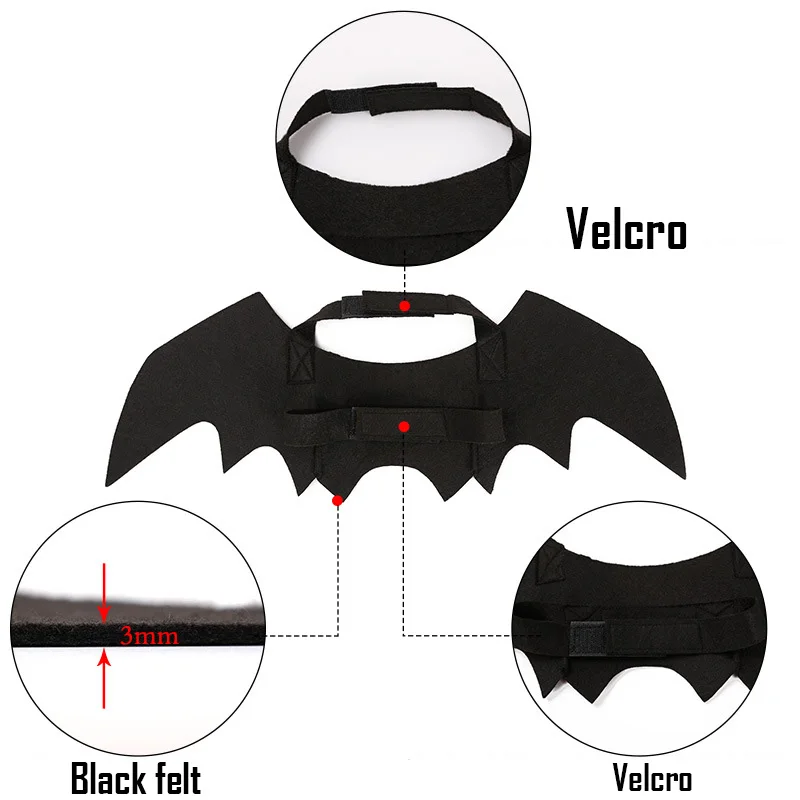 

JU 1pcs Pet Wings Dog Cat Clothes Halloween Bat French Bulldog Puppy Cats Toy Kitten Wings Costume Christmas Pet Supplies