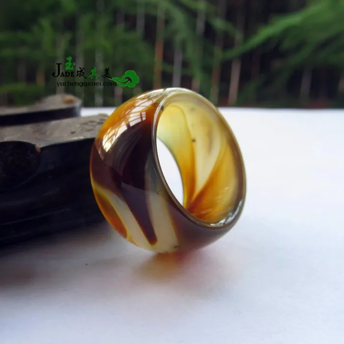 

19.4 Natural sardonyx ring finger ring jade plants Need male and female models pull correction Specials