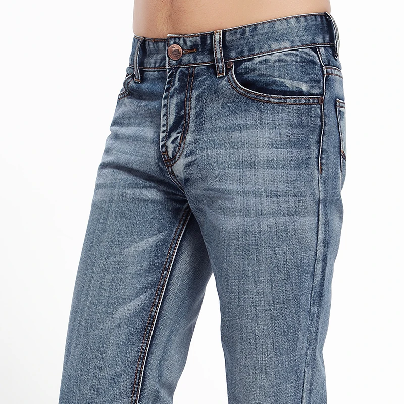 AIRGRACIAS Brand Jeans Retro Nostalgia Straight Denim Jeans Men Plus Size 28-38 Men Long Pants Trousers Classic Biker Jean