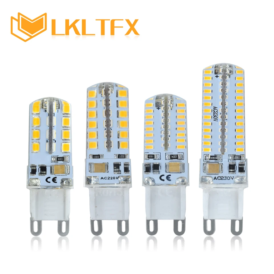 LKLTFX G9 Светодиодная лампа SMD 2835 3014 LED G4 1 Вт 2 3 4 DC12V AC220V 360 градусов Замена галогенная