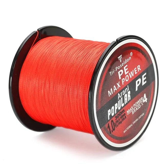 Горячая Распродажа, бренд, экстремально сильная серия Tri-Poseidon, бренд, хорошее качество, Япония, 300 м, мультифиламентная PE плетеная леска - Цвет: Red