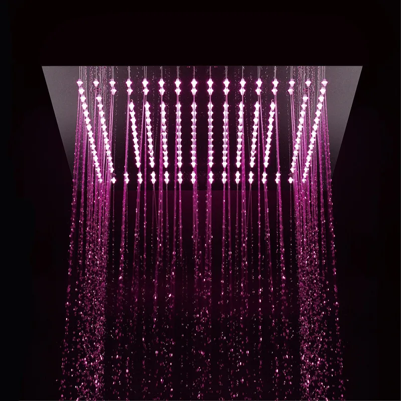 Bathroom 16 Inch Showerheads Rainfall 304SUS Hot and Cold Shower Mixer Faucets Remote Control LED Light Shower Set Bath Spout Bathroom 16 Inch Showerheads Rainfall 304SUS Hot and Cold Shower Mixer Faucets Remote Control LED Light Shower Set Bath Spout