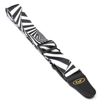 

New P&P Guitar Strap Belt Leather Ends for ACOUSTIC OR ELECTRIC GUITAR Pattern:Zebra-Stripe