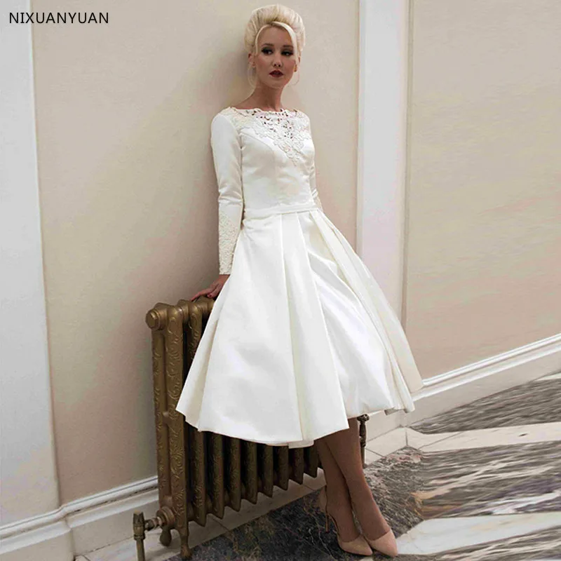 Vestido De Noiva Robe Mariage вырез лодочкой с вырезом длинным рукавом свадебные платья 2021