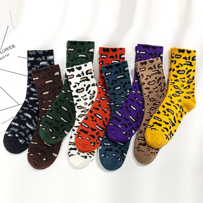

10Pairs 2018 Women Fashion Leopard Print Socks Winter Warm Sox Retro Vintage Winter Sock Christmas Gift For Girl Sales Hot