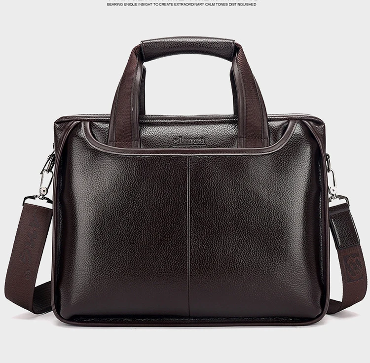 Новый роскошный кожаный деловой мужской портфель Мужская модная сумка на плечо мужская сумка-мессенджер Повседневная сумка для мальчика 14