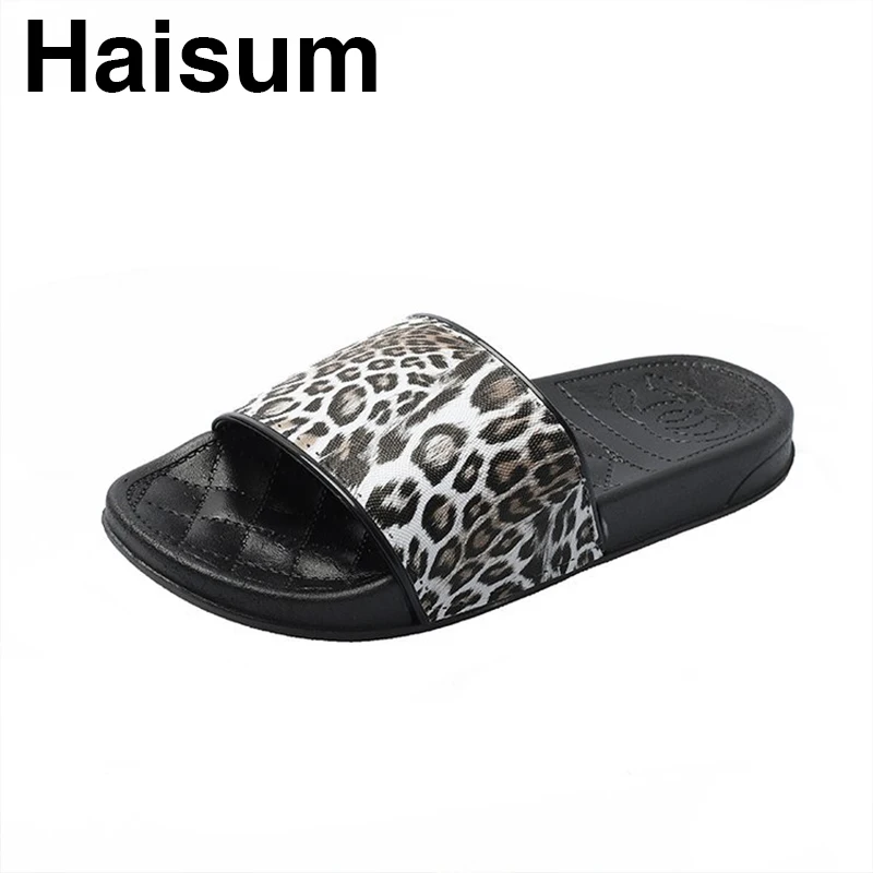 

Women's sandals and slippers one-line leopard leather stitching flat bottom H-010323965739.9