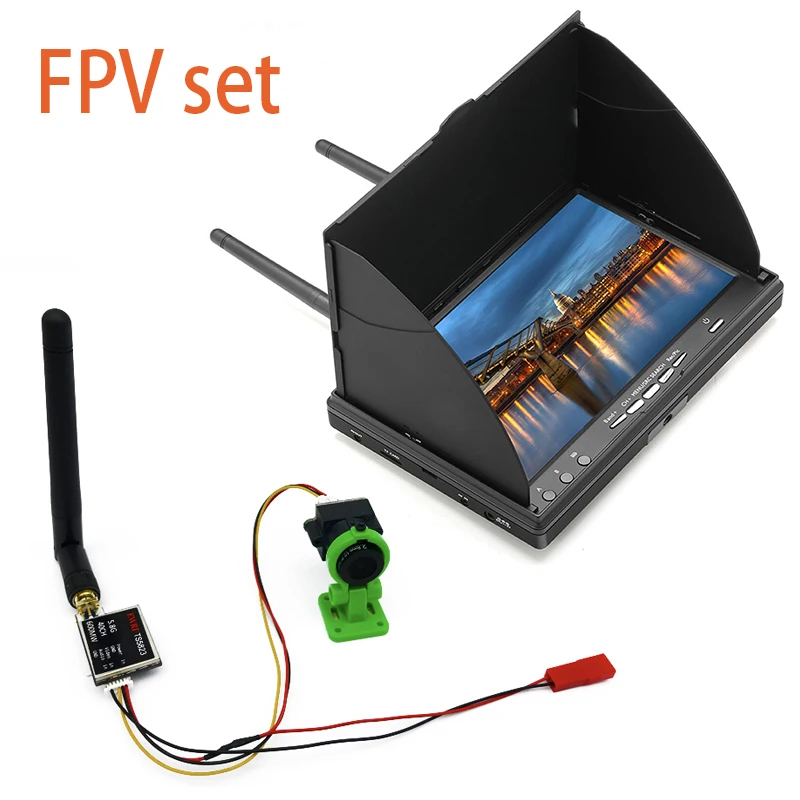 5 8G 40CH 7 дюймовый FPV монитор 800x480 Встроенный аккумулятор видеоэкран и 600 мВт видео
