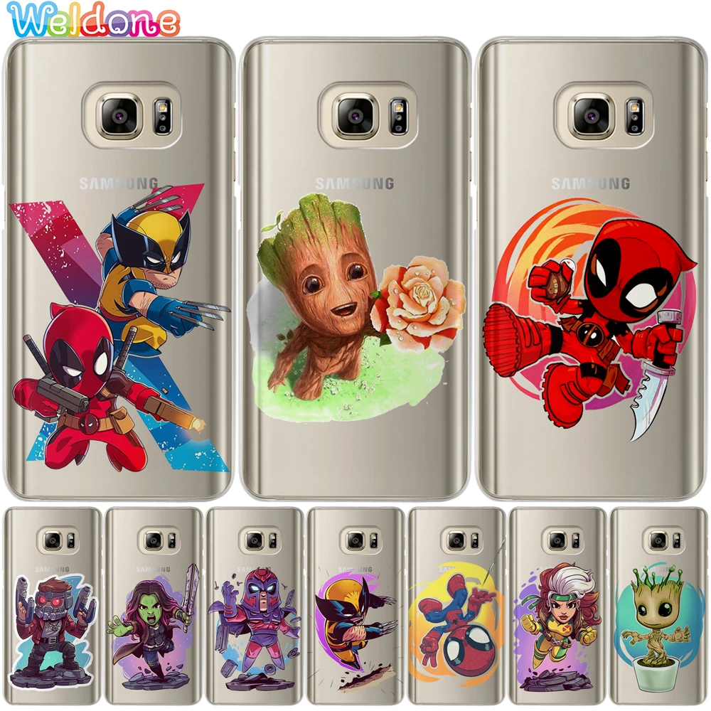 

X-Men Groot Deadpool Wolverine Star Case cover For Samsung S10 Lite S9 S8 Plus S7 S6 Edge A30 A50 M20 Note8 9 case cover Etui