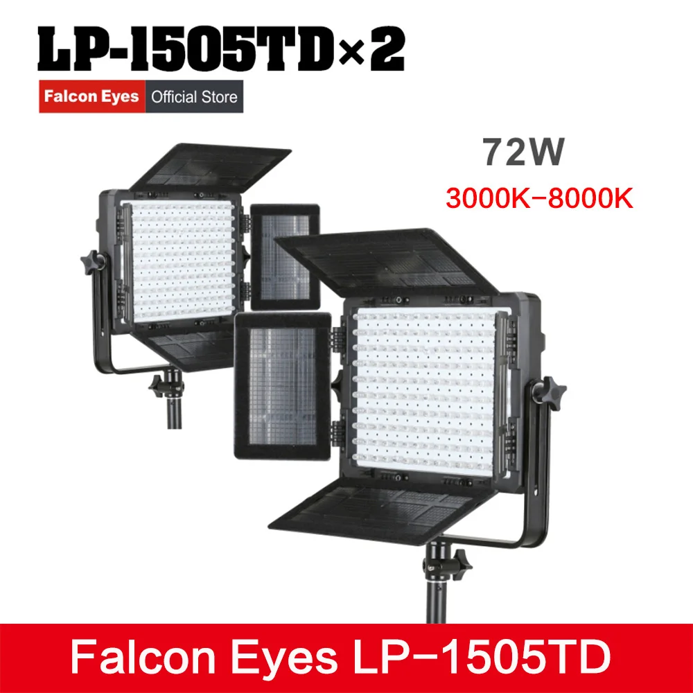 

Falcon Eyes LP-1505TD 2XLot 75W LED Panel Photography Video Light Panel Dimmable LED Studio light 150pcs LED Continuous lighting