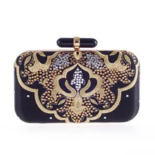 2016 neue schwarz stil neue mode frauen umhängetasche diamant frauen handtasche bestickt abendessen abendtasche für party/hochzeit