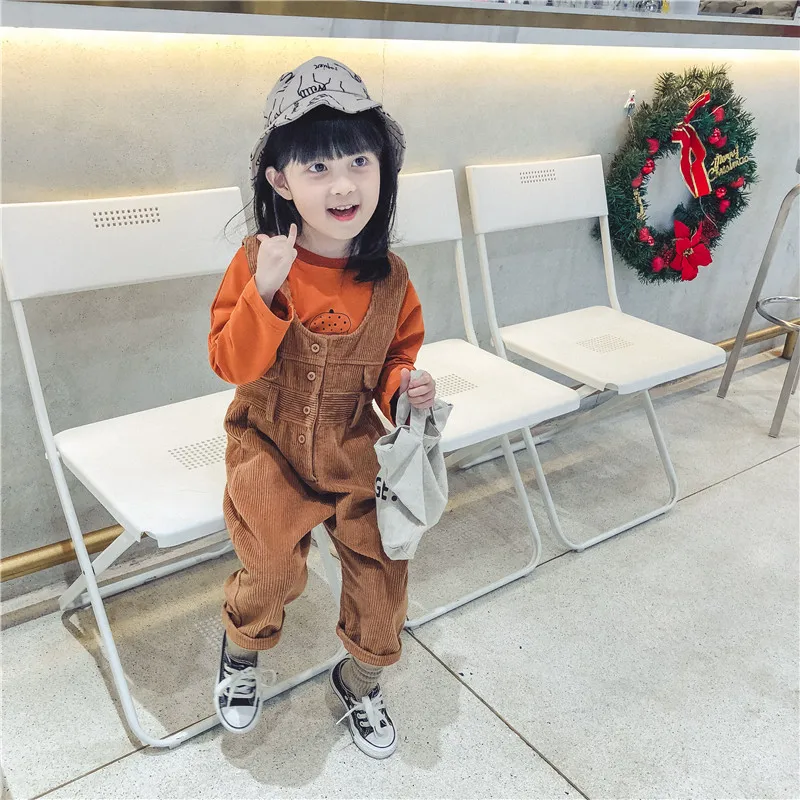 Hot selling autumn kids child 2018 clothes children overall pants for boys trousers girls corduroy pants jumpsuit for girls kids (18)