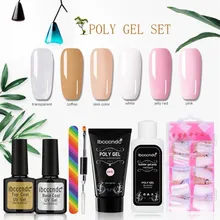 DIY Nail Комплект IBCCCNDC поли гель прочного накладные ногти жидкости Дважды Конец щетка для ногтей толкатель мертвой кожи Комплект ногтей Красота инструмент