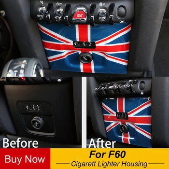 

Union Jack Cigarette USB Lighter Panel Decorative Housing Sticker Cover For MINI Cooper F60 Countryman Car Styling Accessories