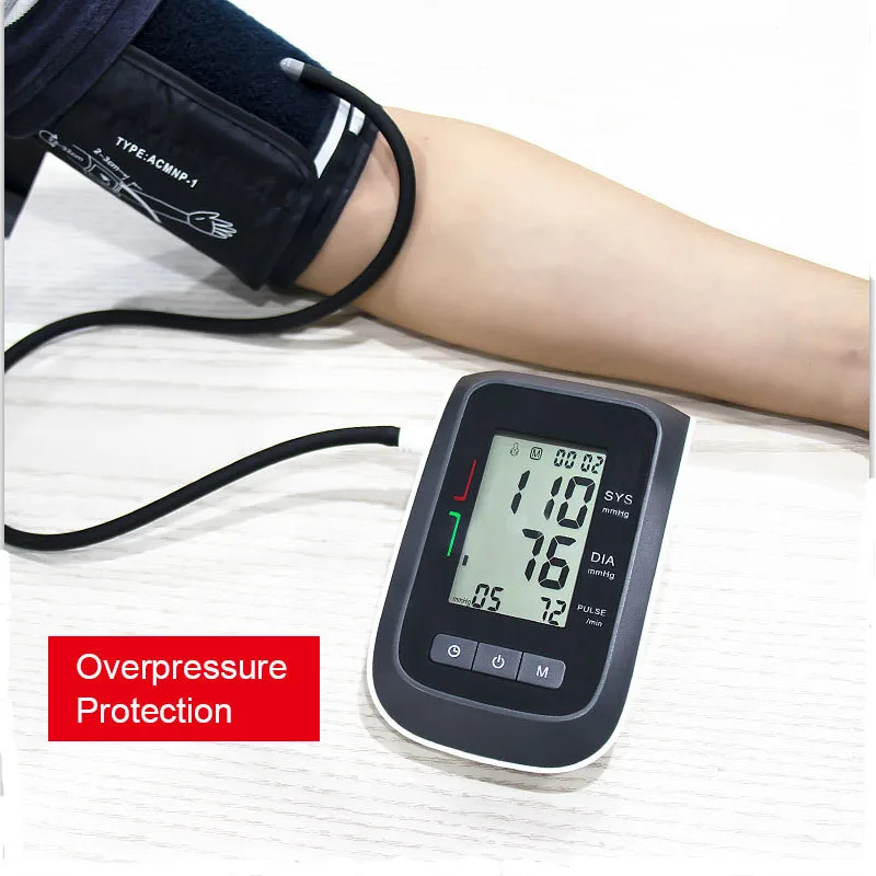 Comprar Medidor de presión arterial portátil tensiómetro brazo Digital brazalete BP esfigmomanómetro Monitor pulso tonómetro negro