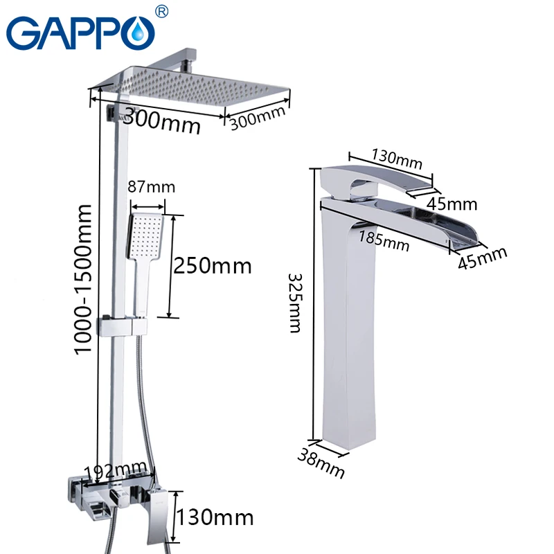 GAPPO душ Системы смеситель для раковины водопад Ванная комната кран Ванная комната раковина кран для холодной и горячей воды