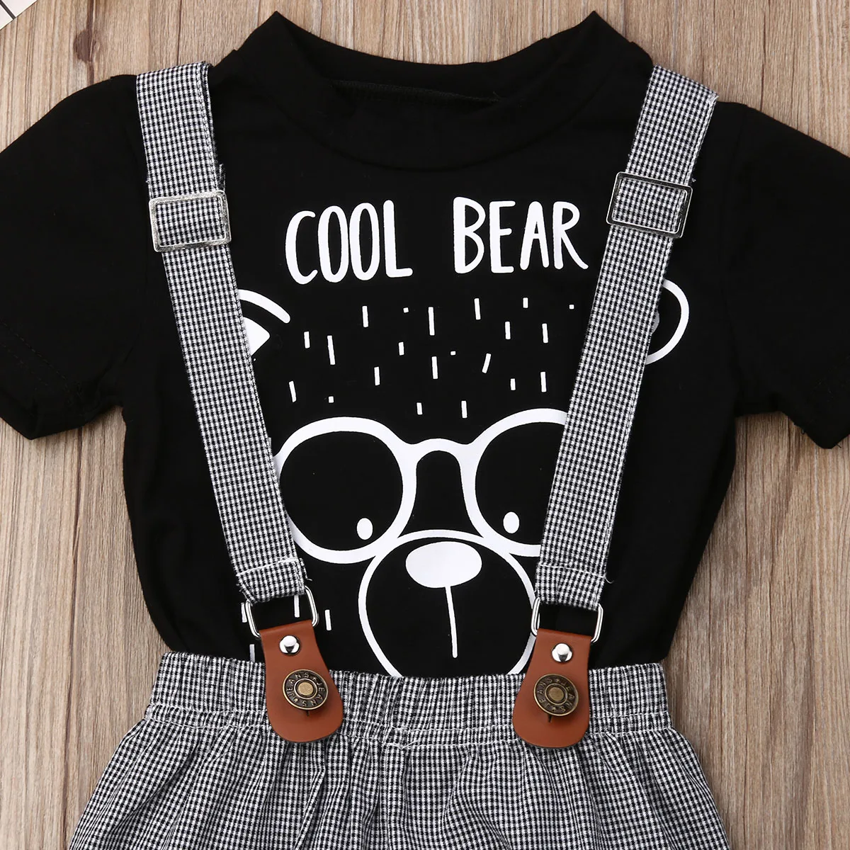 Pudcoco/Одежда для маленьких девочек принт мультяшного медведя, футболка Топы, шорты на лямках комплекты одежды из 2 предметов
