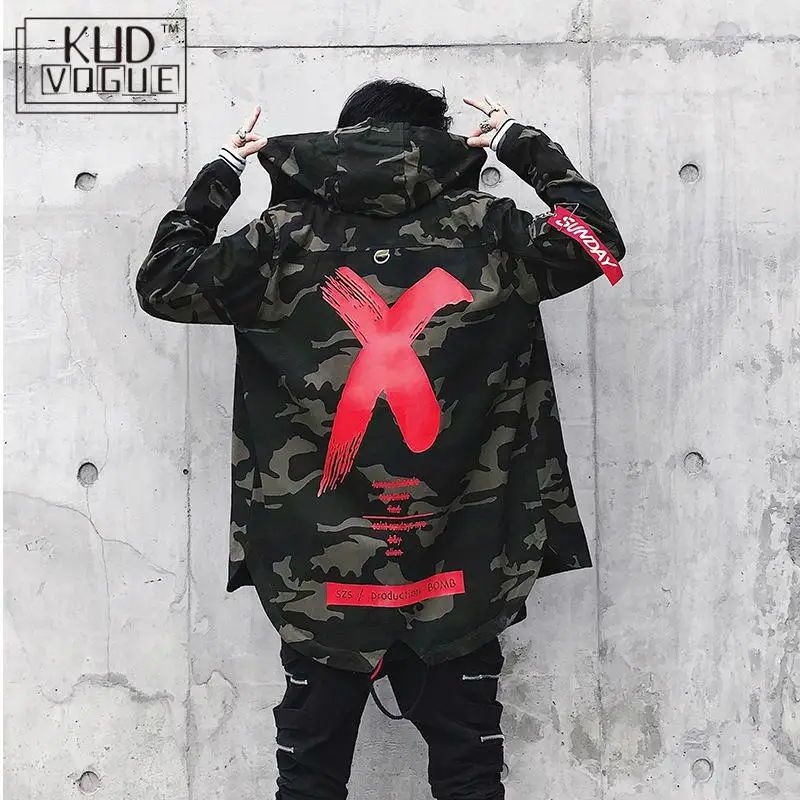 Billige Männer camouflage Jacke X Mantel Jacken Hip Hop Camo Sonntag Jacken Uns Größe S XL Windbreaker Parka Koreanische Militär Armee 4829