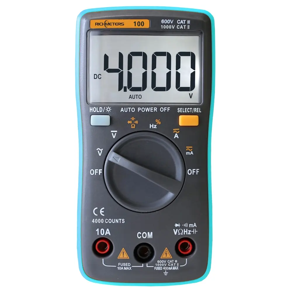 

KKMOON Digital Multimeter True RMS DMM DC/AC Voltage Current Resistance Diode Continuity Capacitance Frequency Duty Tester