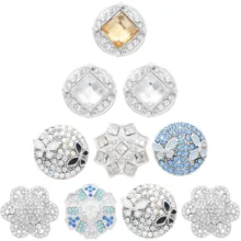 Модные оснастки ювелирные изделия 18 мм Металлические Кнопки со стразами Бабочка Цветы для браслетов ожерелья для женщин женские DIY ювелирные изделия