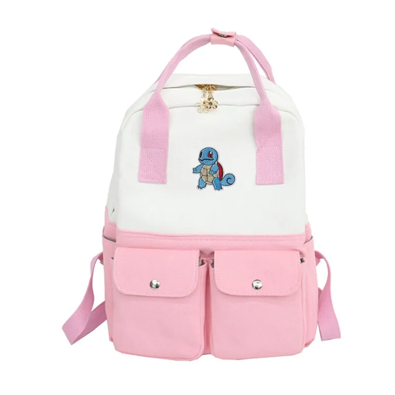 Аниме Покемон Пикачу снорлакс чармандер, Сквиртл Eevee Косплей холщовый рюкзак Harajuku девушка путешествия школьная сумка на плечо рюкзак - Цвет: 8