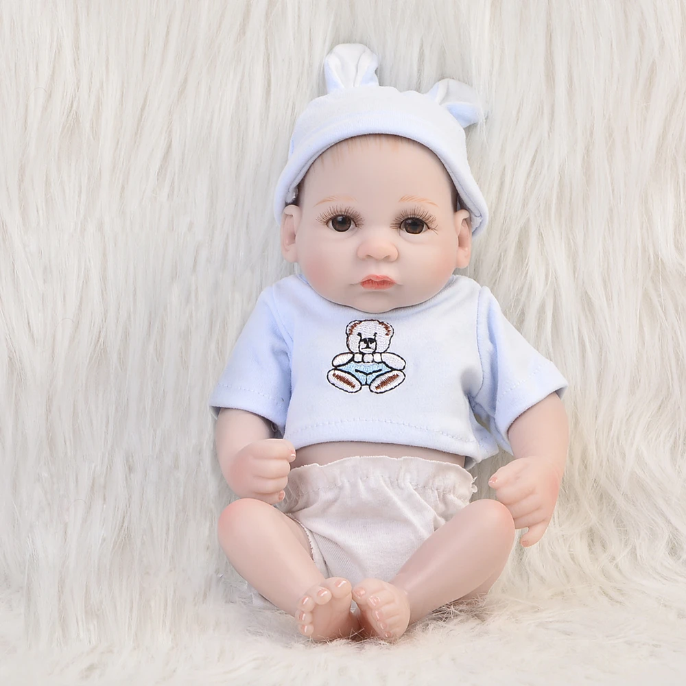 11/" Real Looking Handmade Silicone Doll Dark Skin Reborn Baby Boy Doll Xmas Gift