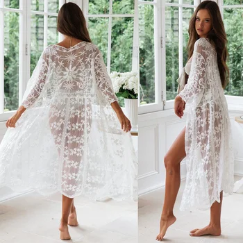 

Lace Cape Femme Openwork Mesh Cardigan Women's Long Sleeve Cape Women Long Cardigan Beach Poncho Holiday Cardigan Women's Poncho
