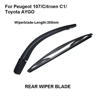 

Rear Wiper Blade For Peugeot 107 For Citroen C1 For Toyota AYGO 2005- Rear Window Windshiel Wiper Arm+Blade 305mm
