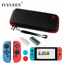 IVYUEEN 8 in 1 for Nintend Switch NS Console Carrying Storage Bag Tempered Glass Screen Protector + Silicone Case for Joy-Con
