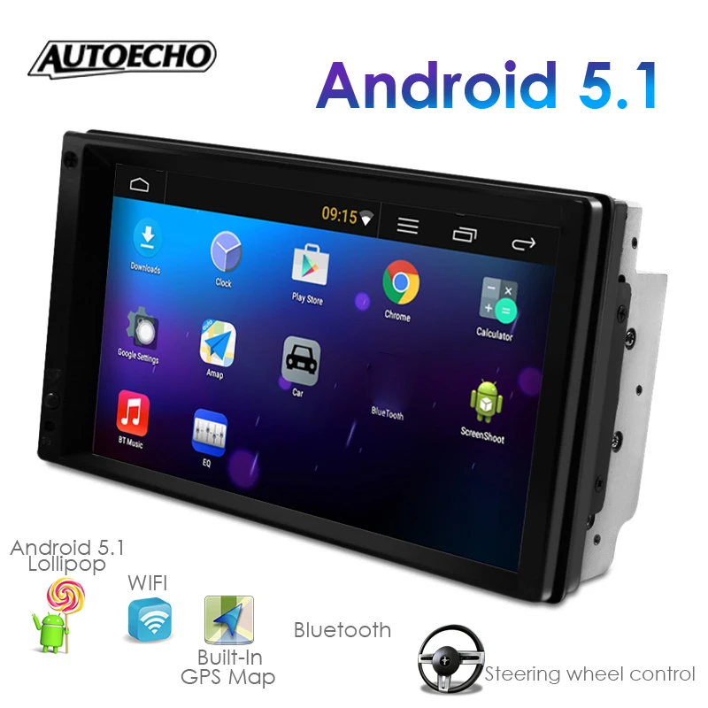 7-inch 2 Din android 5.1 Car radio Stereo audio DVD Player MP5 2din In-dash GPS Navigation Map Bluetooth Wifi FM autoradio