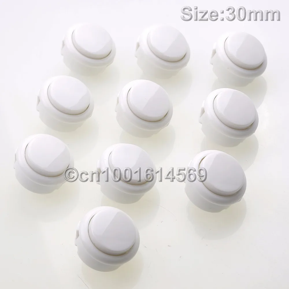 

10 x Easyget 30mm Round Arcade Push Button Replace For Sanwa OBSF-30 OBSN-30 OBSC-30 Push Buttons & PacMan Game - White Color