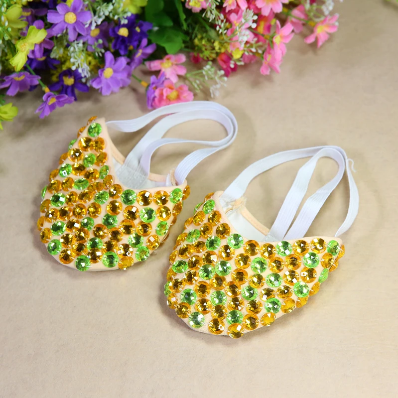 Belly Dance Shoes Beaded shoes half belly dance shoes Kungfu soft gymnastics dance shoes