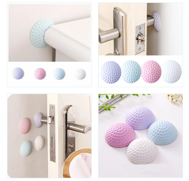 

5x2cm Door Handle Bumpers Buffer Guard Stoppers Self Adhesive Circular Wall Protectors Rubber Silencer Crash Pad Doorknob Lock
