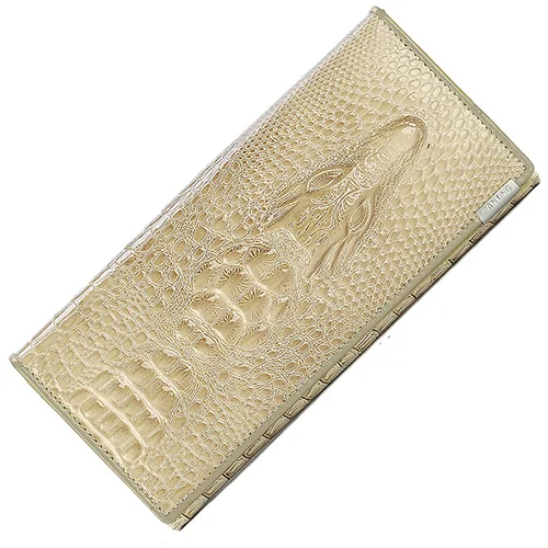 

JIULIN Women Lock Wallet Female Handbag Money Coin Purses Holder Genuine Leather PU 3D Alligator Crocodile Long Clutch Wallets