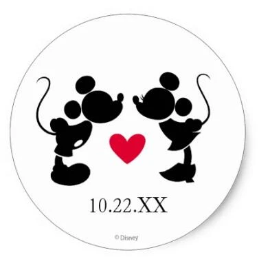 1 5インチミッキー ミニー結婚式シルエットクラシックラウンドステッカー Sticker Round Stickers Stickersmickey Minnie Sticker Aliexpress
