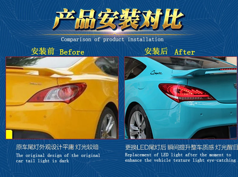 Автомобильный Стайлинг для hyundai монеты задние фонари 2009-2012 для Coupe светодиодный задний фонарь DRL+ тормоз+ Парк+ сигнальный светодиодный фонарь