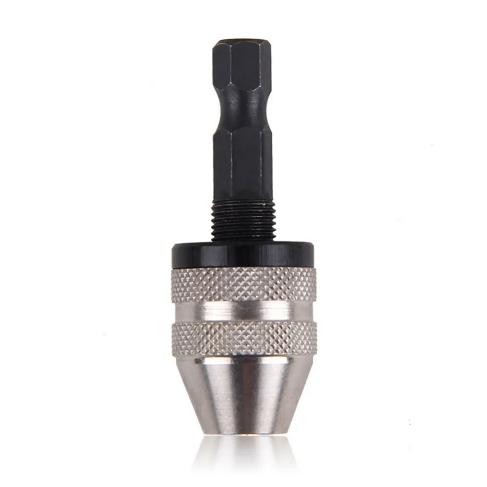  1pc 0.3-3.4mm Electric Screwdriver Drill Chuck Sliver&Black Drill Bit Chuck Hex Shank Adapter Converter Quick Change Chuck