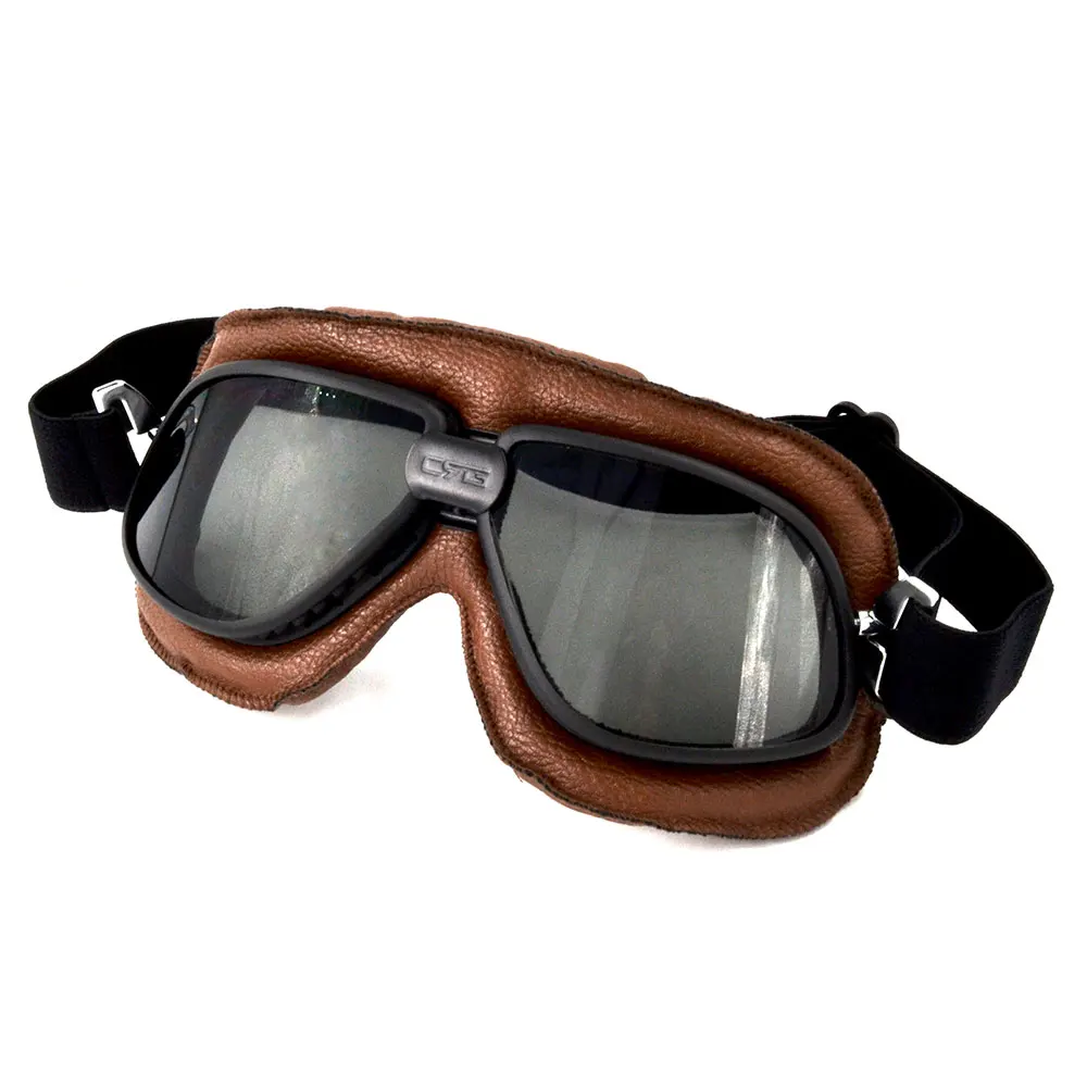 Универсальные мотоциклетные очки, дымчатые линзы, мотоциклетные шлемы, очки в винтажном стиле, шлем пилота, с открытым лицом, полуочки для мотокросса