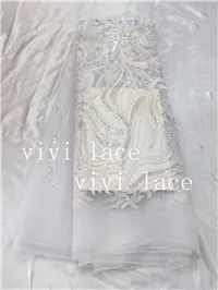 

fast ship 5yards yy083 # 5colors new sequin pearls luxury embroidery best quality tulle mesh lace for sawing wedding dress