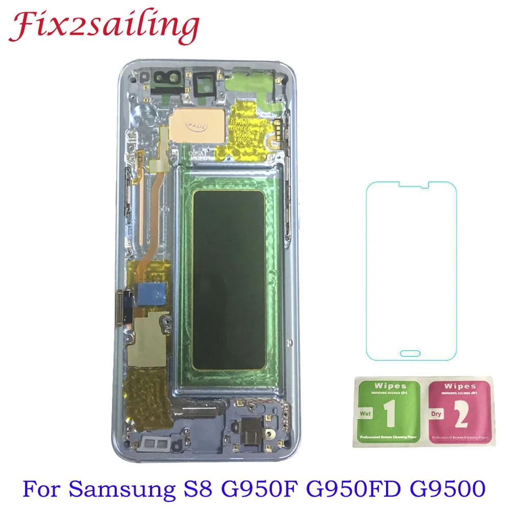 

For Samsung Galaxy S8 G950F G950FD G9500 G950U LCD Display Touch Screen with Frame 100% Tested LCD Super AMOLED Repair Parts