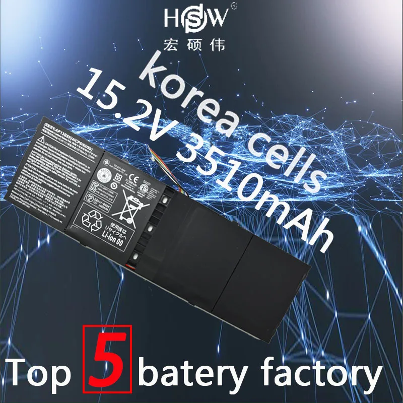 

HSW 53wh 15.2V AP13B8K KT00403015 Battery for ACER For Aspire R7 V5 V7 ES1-511 M5-583P R7-571 V5-473G V5-573P V7-481 V7-481G