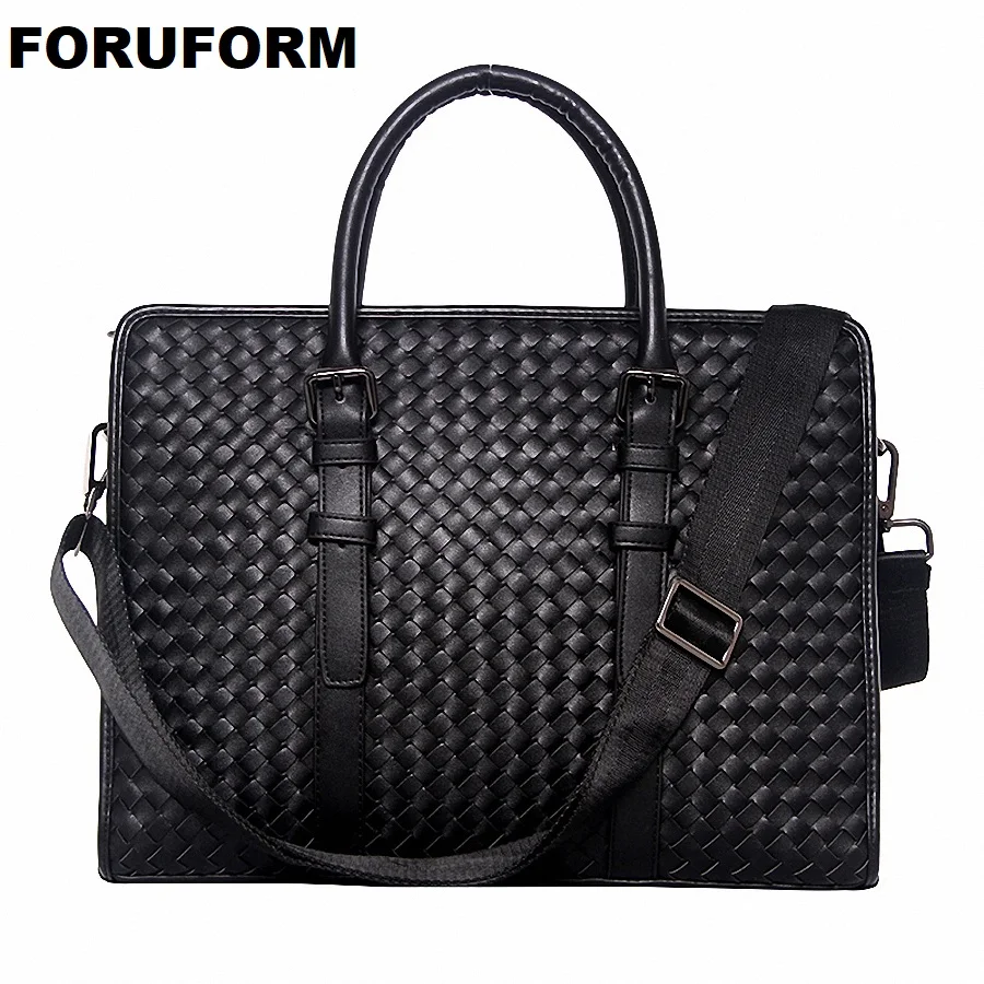 الرجال أكياس جلد طبيعي نسج الأعمال محمول حمل حقائب crossbody حقيبة كتف الرجال رسول حقيبة LI-1944