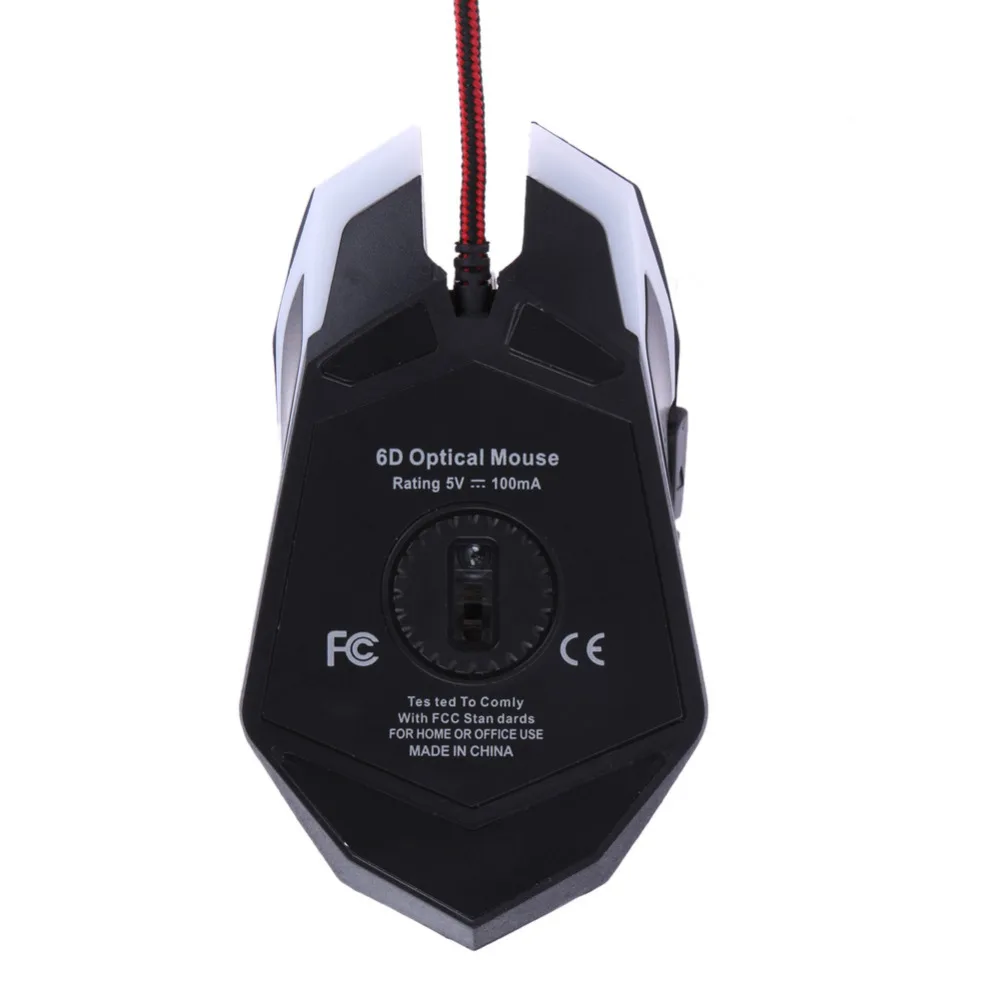 ПК игровая мышь регулируемая красочная подсветка 4000DPI Оптическая Проводная для
