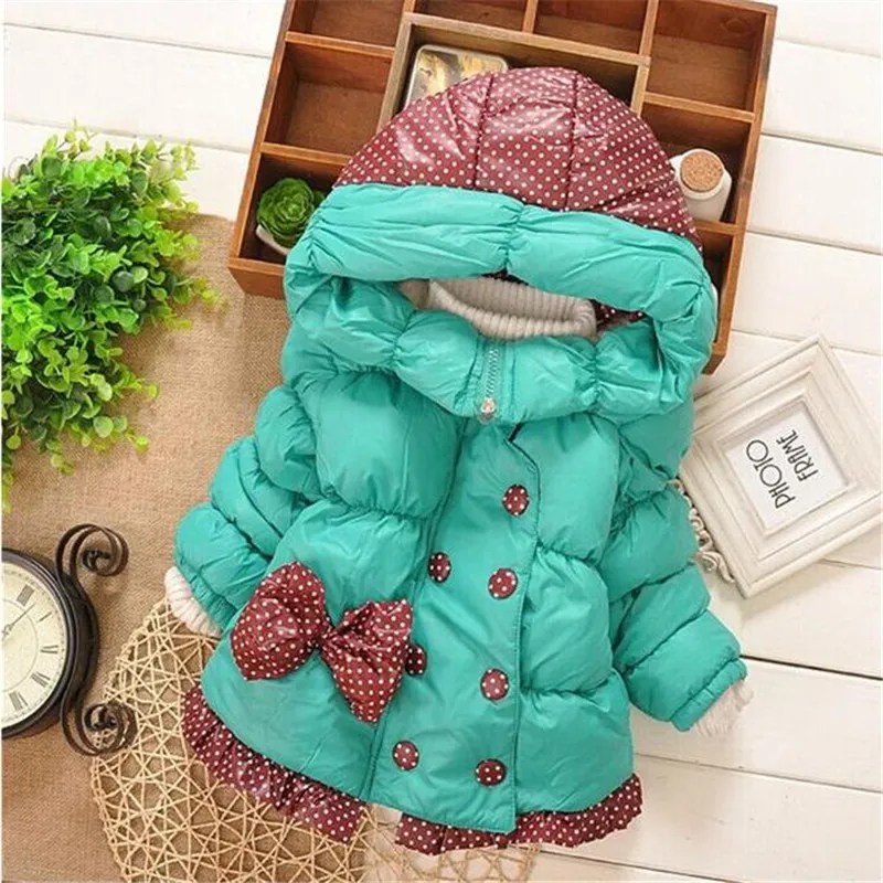 2016 Baby Girls Winter Coats Children Coat Cotton Full Sleeve Coat Girl
