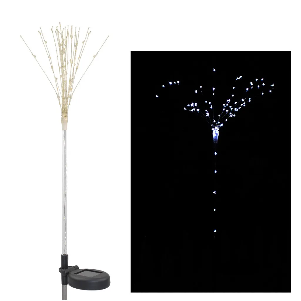 Diy Форма 100-leds фейерверк дерево солнечный светильник Газон Путь садовый светильник-теплые уличные гирлянды#17/10 - Испускаемый цвет: Белый